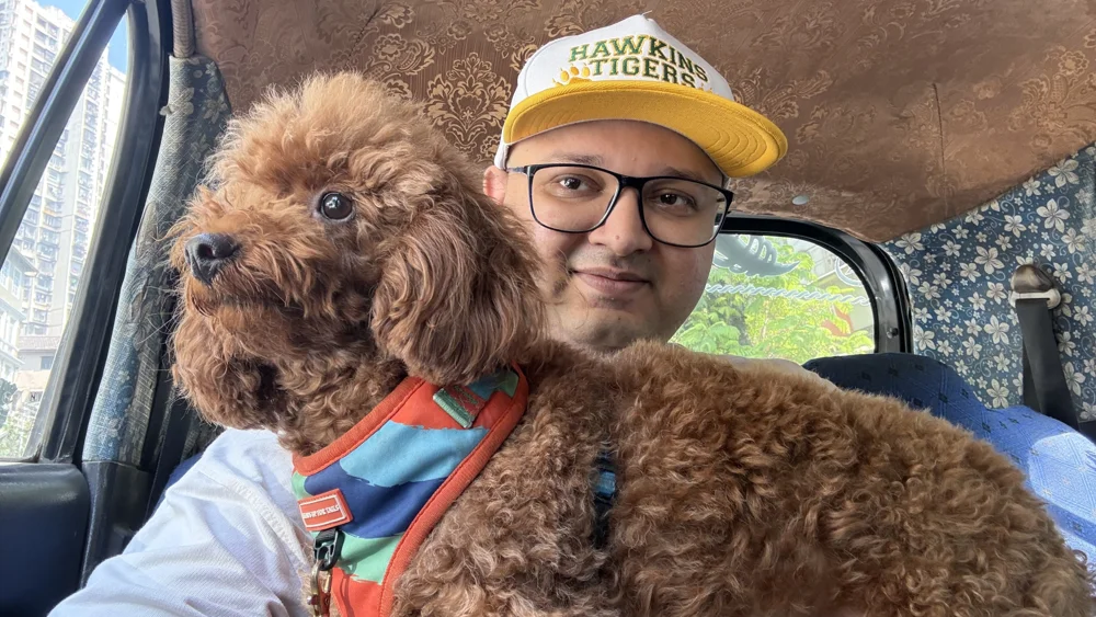 Anand Vyas with his dog