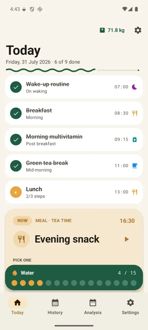 No Cheat Day native Android meal tracking app